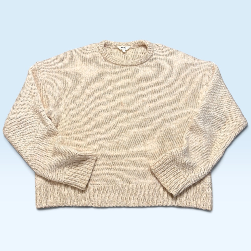 Kotn Sweater Womens Small Beige Chunky Knit Organic Cotton Alpaca Wool Pullover